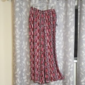Slimsation by Multiples Women's Geo Melt Wide Leg Slacks Pants